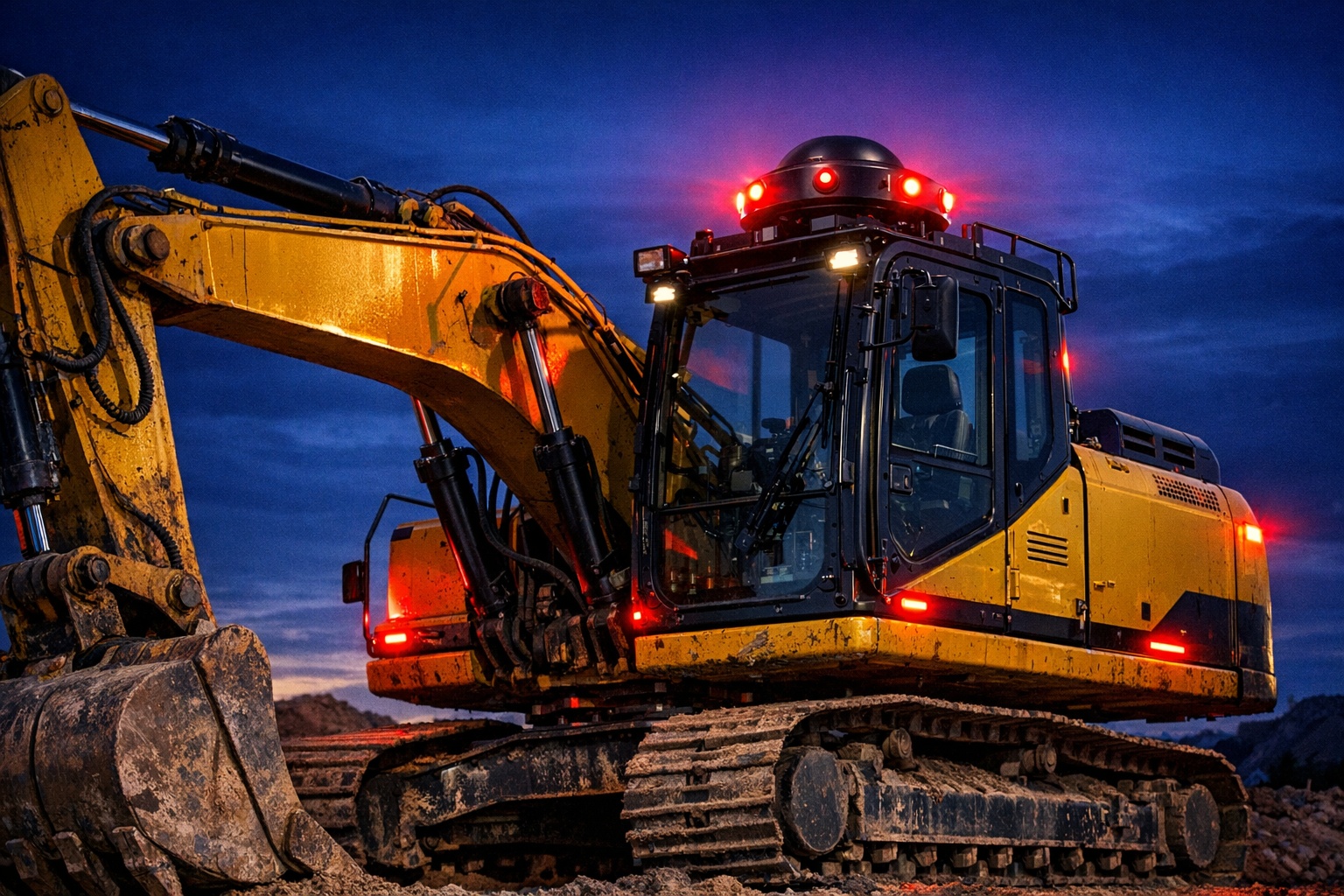 重機用人検知AIカメラ・ドラレコ取付